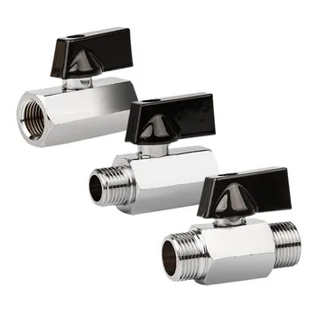 

1pc Mini Brass Ball Valve 1/2, 1/4", 1/8" ,3/8"BSP Male To Female Air Compressor Valves