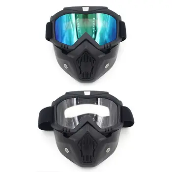 

Detachable Modular Ski Bike Helmet Open Mask Shield Goggles Windproof Sandproof Q1FF