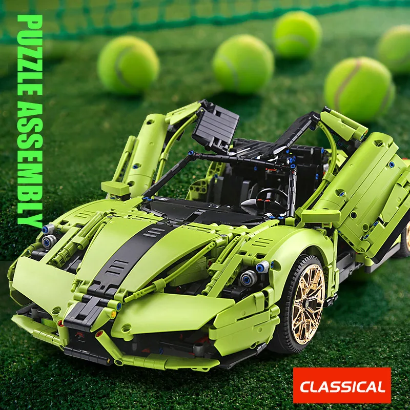 Yeshin 1:8 Technic модель автомобиля совместима с MOC 46921 Ferraried Enzo 42115 строительные блоки