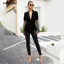 Винтажный Модный черный блейзер с блестками, женские блейзеры и куртки, зимняя Корейская офисная одежда, однобортный Блейзер feminino