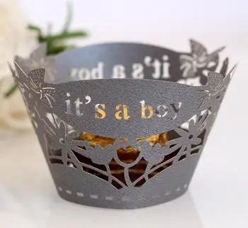 

50/100pcs It's A Boy Or Girl Cake Topper Set Cupcake Wrapper Birthday Party Cake Decor Baby Shower Gender Reveal Party Supplies