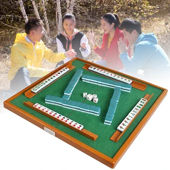 

Board Game With Folding Table Travel Portable Family Lightweight Party Adults Traditional Fun Toy Mini Mahjong Set Entertainment