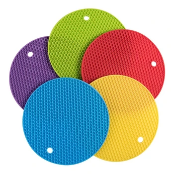 

1pc Silicone Mats Hot Pot Holders Drying Mat Potholders Kitchen Tool Heat Resistant Non-slip Durable Silicone Trivets Mat