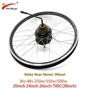 

Electric Bike Rear Motor Wheel 36/48V 250-500W E Bicycle Brushless Hub Motor 20-28inch Rear Hub Motor Electric Conversion Kit