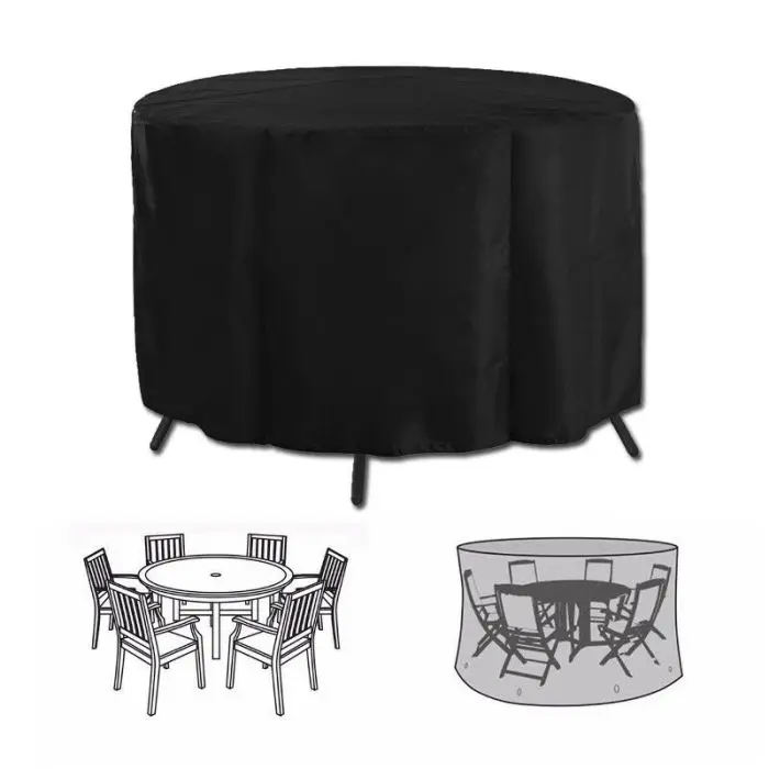 Черный Водонепроницаемый Открытый сад патио мебель стол круглое покрытие укрытие стол Анти-пыль защитный мешок текстиль P7Ding