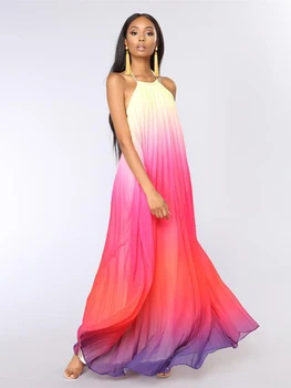 

Gradient Beach Dress Backless Swim Set Cover Up Plus Size Beach Wear Cover Up Beach Woman Tunic Pareos De Playa Mujer Party Dres