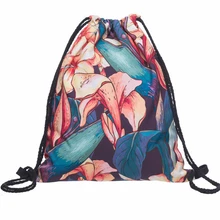 Модный женский рюкзак с цветком в виде листьев, 3D печать, для путешествий, софтбэк, женская сумка со шнурком, сумка, мужские рюкзаки, рюкзак для девочек