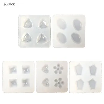 

1 set DIY Gemstone Resin Mold Round Oval Heart Square All Shapes Stone Pendant Slilcone UV Resin Molds Jewelry Making Tools