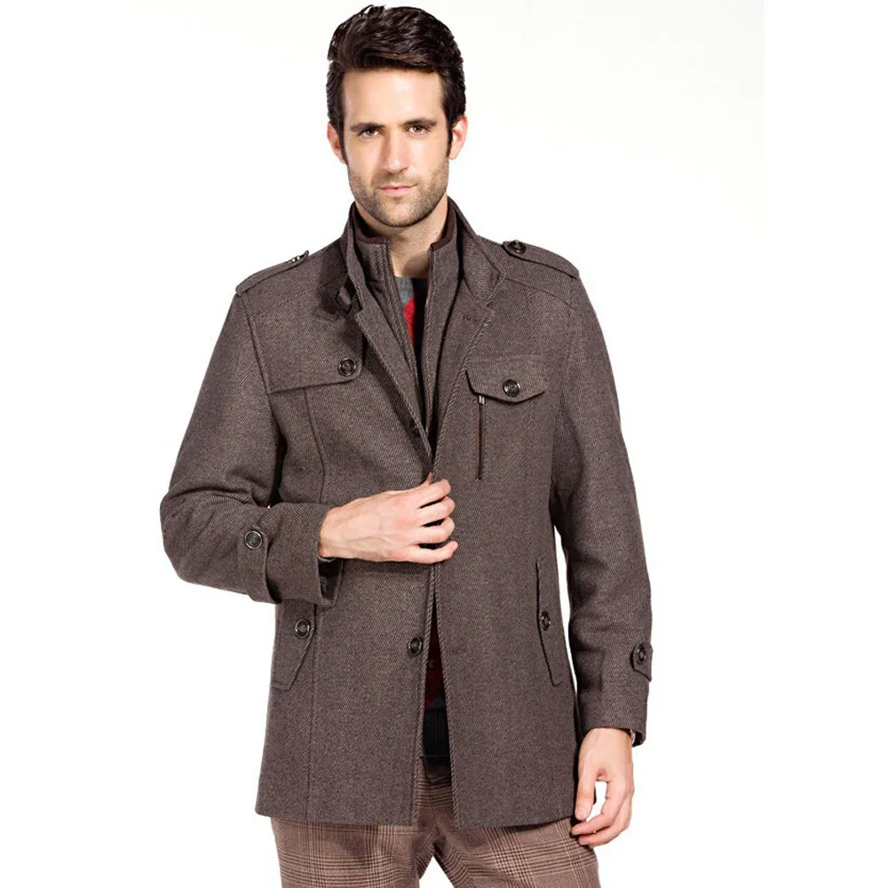 Пальто Мужская куртка мужская куртка из шерсти приталенное Утепленное зимнее пальто мужской короткий Тренч стильная модная верхняя одежда повседневная куртка