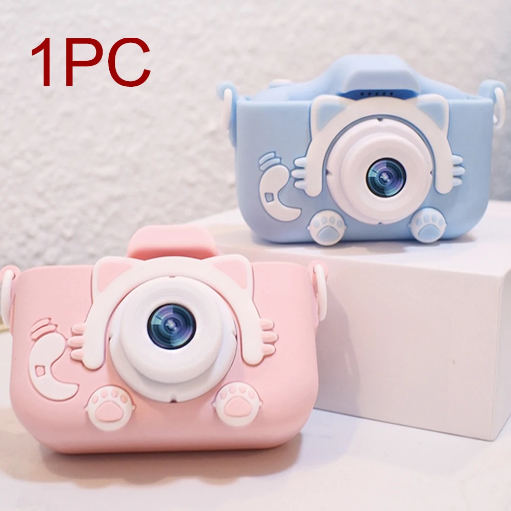 Двойной объектив usb зарядка 2 дюймов HD экран мультфильм фотографировать пластиковая детская камера с защитным чехлом подарок на день рождения цифровой