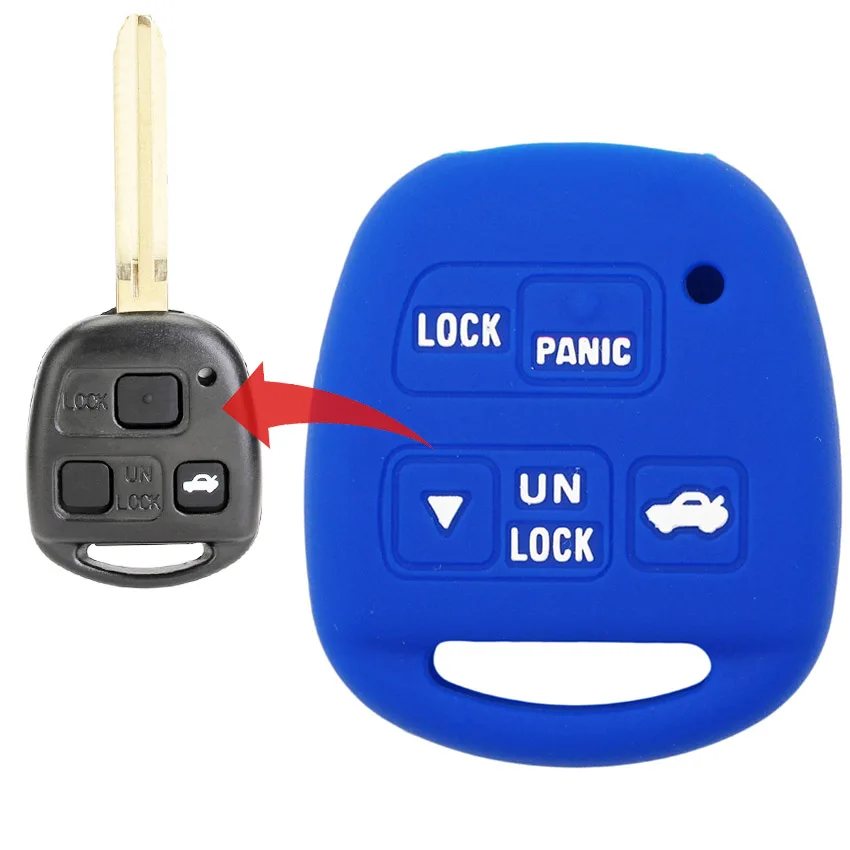 3 Button Washable Silicone Car Key Cover Case Shell Fob for Lexus GX470