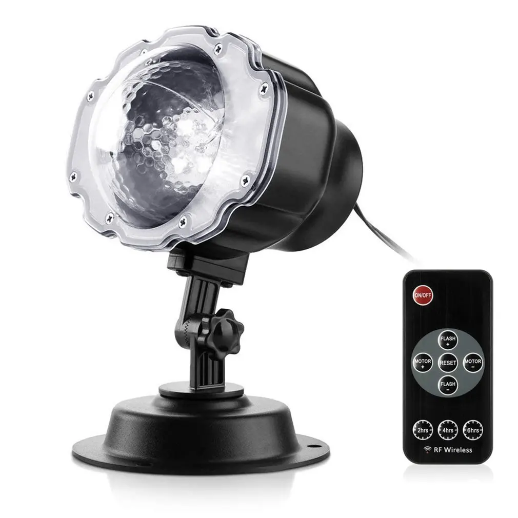 

Waterproof LED Cold White Snowfall Projector Light Outdoor Landscape Spotlights Remote Control Christmas Snowflake Laser Light