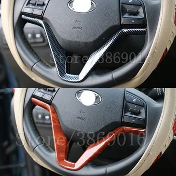 

Car Steering Wheel Sequins Cover Interior Decoration Trim for Hyundai Tucson 3th 2015 2016 2017 2018 19 LHD ABS Chrome Accessori