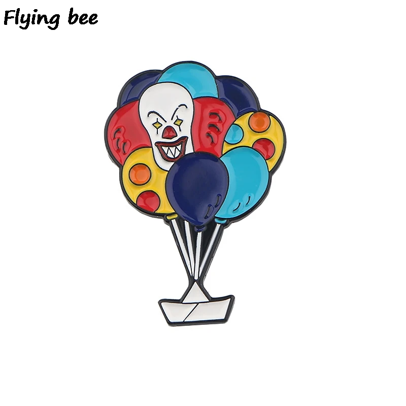 20 шт./партия Flyingbee Stephen King's It с остроумной художественной обработкой металла брошь Мультяшные значки ужасов рубашка эмалированные значки значок для одежды X0510