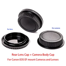 For Canon EOS EF mount Cameras and Lenses , Rear Lens Cap + Camera Body Cap Set