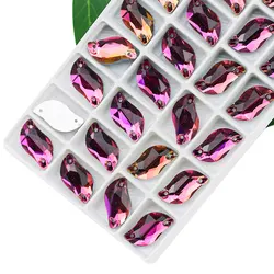 Sparkling S - Shape Colorful Glass Rhinestones - 10x20mm 24PCS (Rainbow colors)