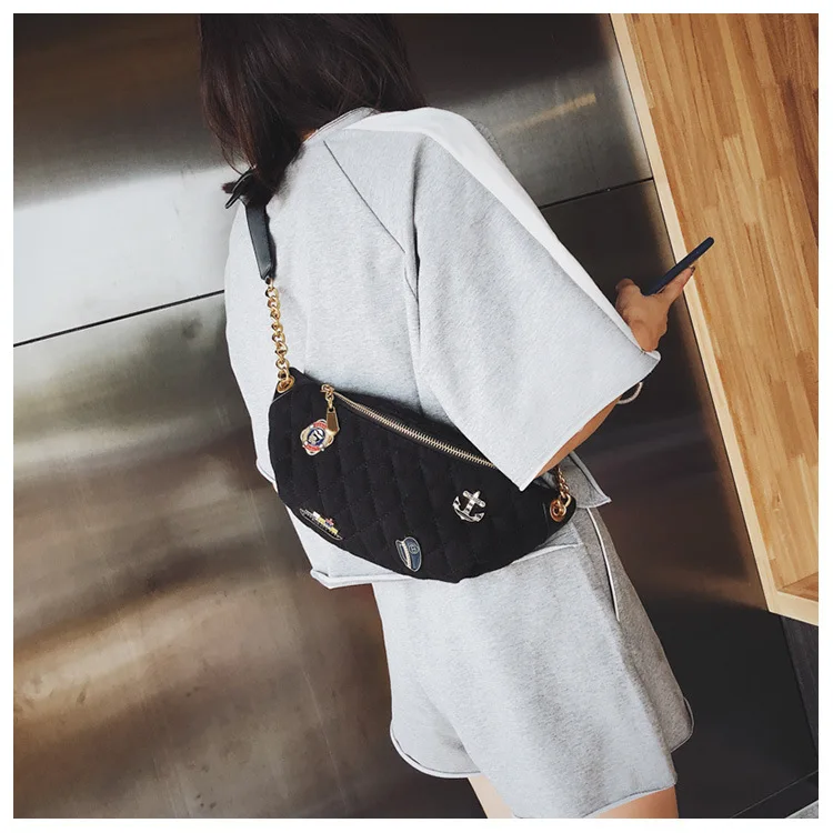 Fashion simple Ling Ge medal chest bag multifunctional single shoulder diagonal men's and women's bags