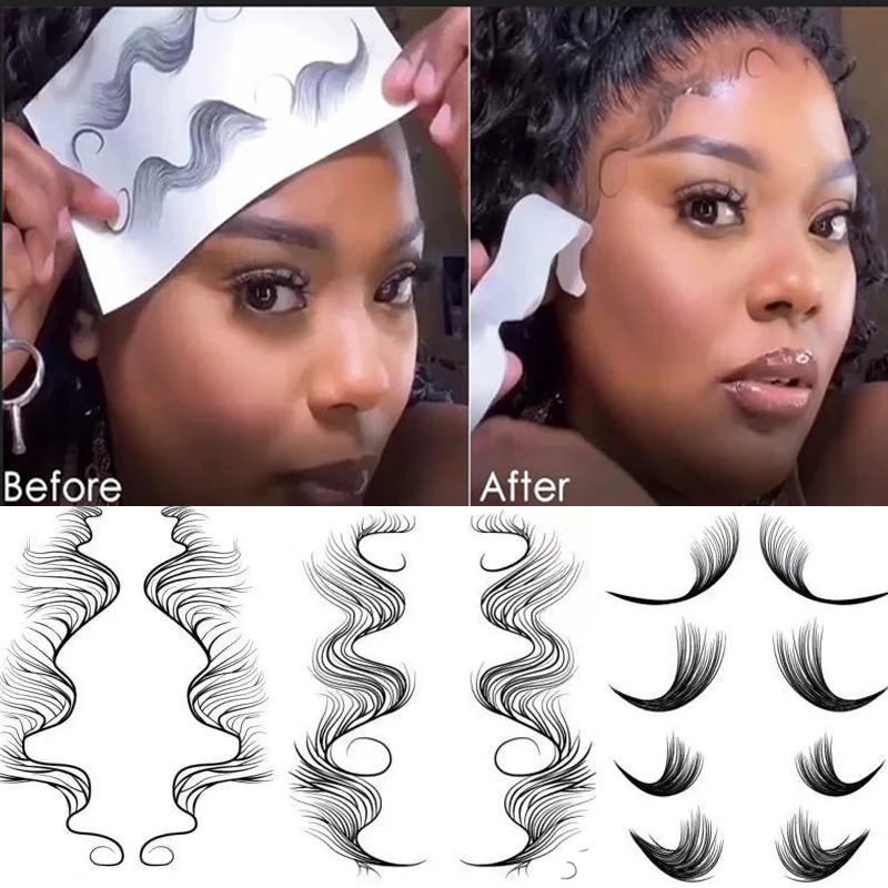 Hair Edge Tattoo Stickers Baby Hairline Edging Temporary Tattoo Stickers Smooth Waterproof Black Hairline Bangs Tattoo Sticker Temporary Tattoos Aliexpress