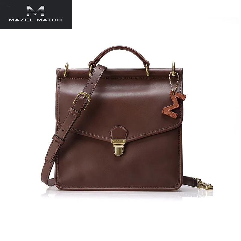 

Preppy Style OL Lady Working Bag Genuine Leather Women's Branded Handbag Authentic Real Cowskin Female Single Cross Shoulder Bag