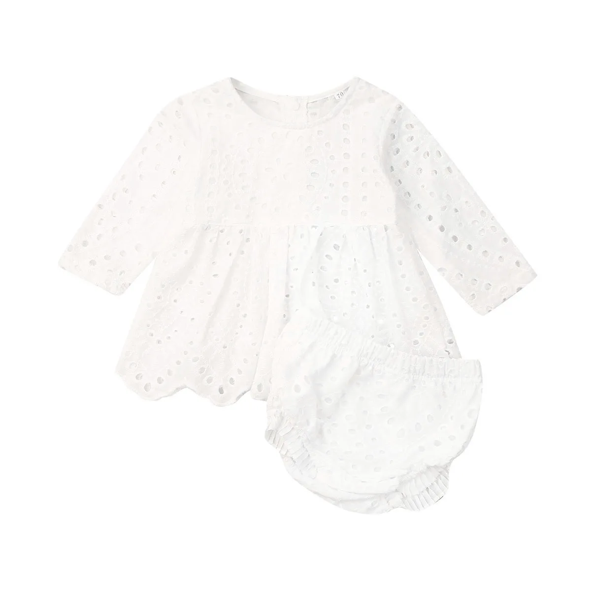 2019 Newborn Toddler Baby Girl Clothing Set White Long Sleeve Tops Tunic+ Shorts Bloomer Outfits Princess Costumes | Мать и ребенок