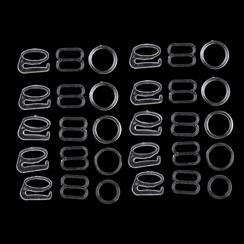 10 Sets Nylon Bra Strap Adjuster Slider/Hooks/O Ring Lingerie DIY Sewing Crafts