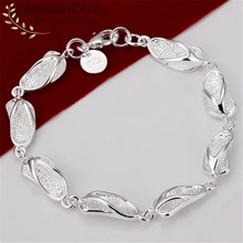 Браслеты для женщин 925 Серебряная тапочка цепочка браслет Femme браслет Pulseira модные ювелирные изделия аксессуары Bijoux подарки