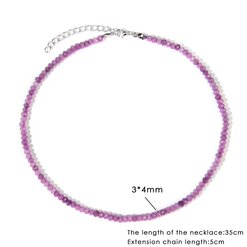 Simple Faceted Gem Beads Necklaces for Women Natural Stone Chokers Crystal Chain Handmade Yoga Jewelry Female fashion necklace,choker necklace