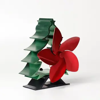 

5 Blades Christmas Tree Powered Stove Fan Aluminium Silent Eco-Friendly for Wood Log Burner Fireplace Ecofan 24BA
