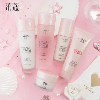 

LAIKOU Moisturizing Whitening Facial Cream Toner Essence Cleanser Makeup Liquid Foundation Korean Skin Care Face Skin Care Set