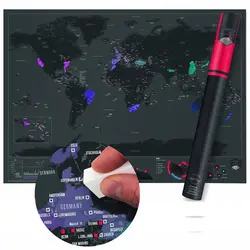 Скретч Карта Золотая фольга черная Скретч Карта путешествия мир скретч от фольги слой покрытие мир MapSchool офисные поставки