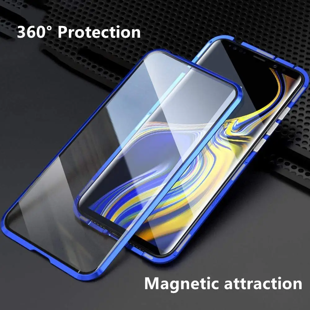 Чехол с магнитной адсорбцией для samsung Galaxy Note 10 Plus, двухсторонний, закаленное стекло, металлический чехол для samsung Galaxy Note 9, 8, чехол