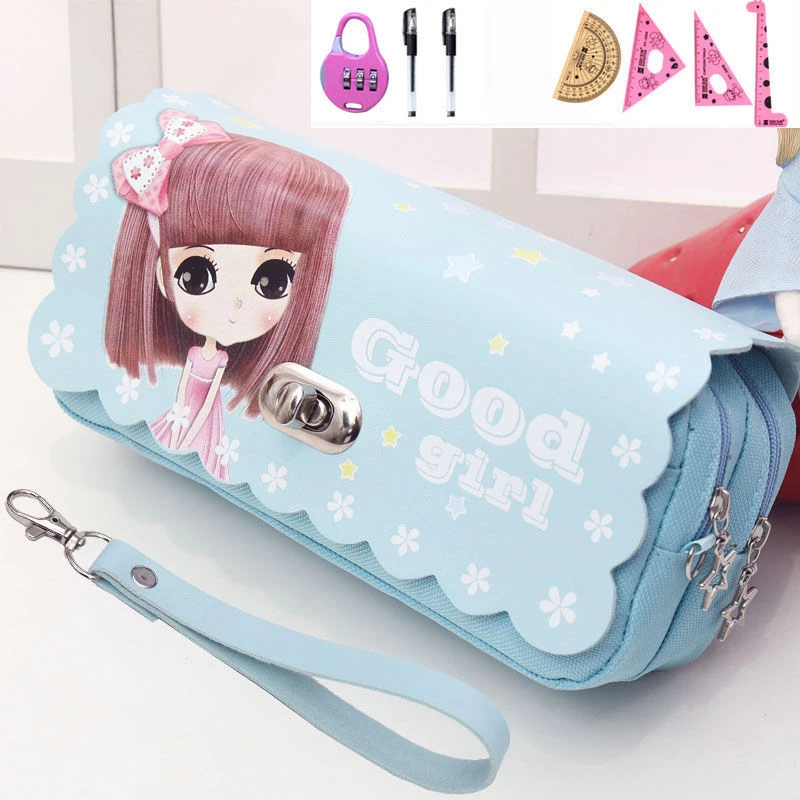 

School Pencil case bag Large capacity Kawaii pencil pouch Cartoon princess Stationary Pencil case for girls school supplise
