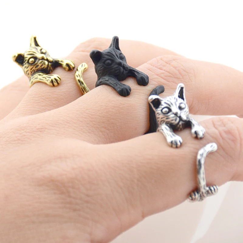 Винтажное женское кольцо в виде кошки|rings for women|couple ringsring |