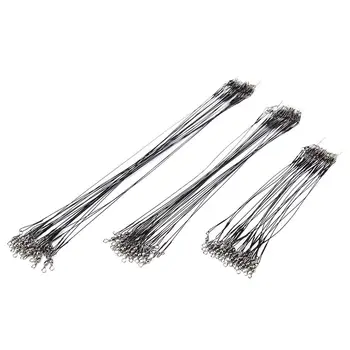 

72Pcs Anti-bite Fishing Lure Wire Trace Leader Swivel Stainless Steel Rolling Swivels for Spinning Pike Fishing 15/20/25cm