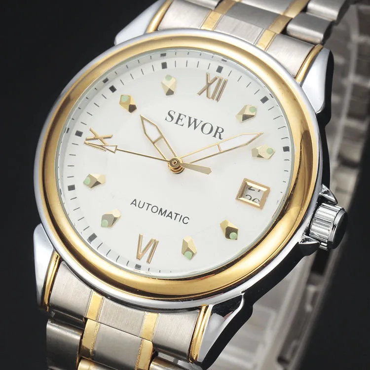 

New Style Men Casual Watch Stainless Steel Sewor Alloy Watch Strap Analog Watch Ordinary Glass Mirror Watch