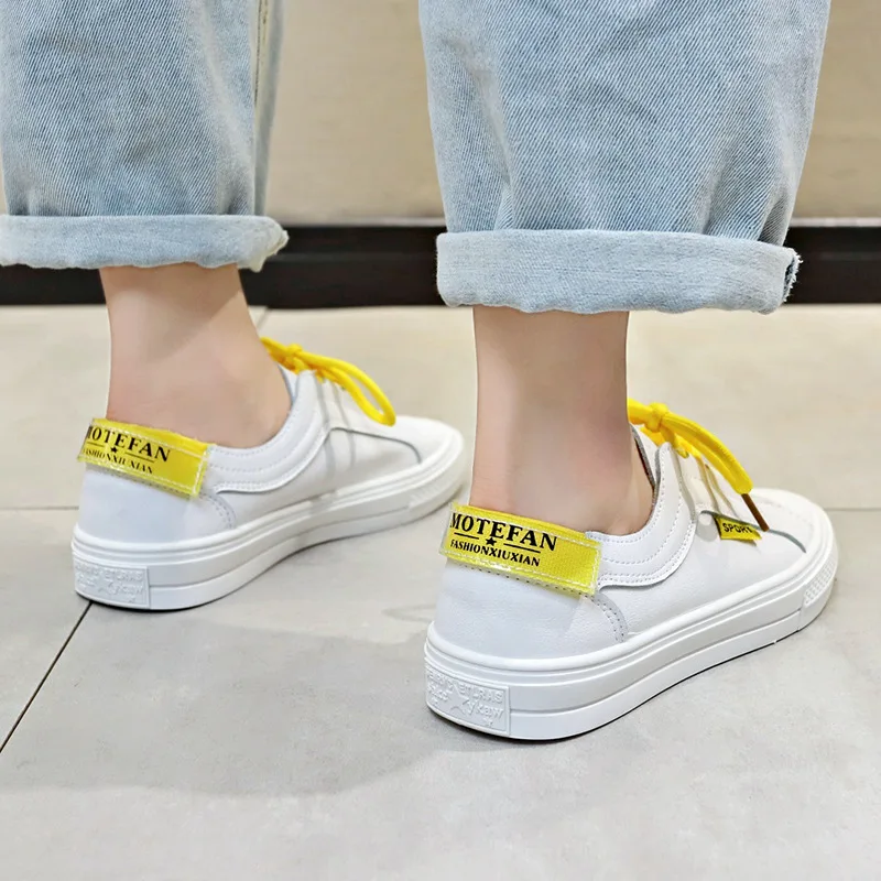 

2019 Spring And Summer Korean-style Cool Bandage Cloth Soft-Sole Sports Super Versatile Sequin Model White Shoes
