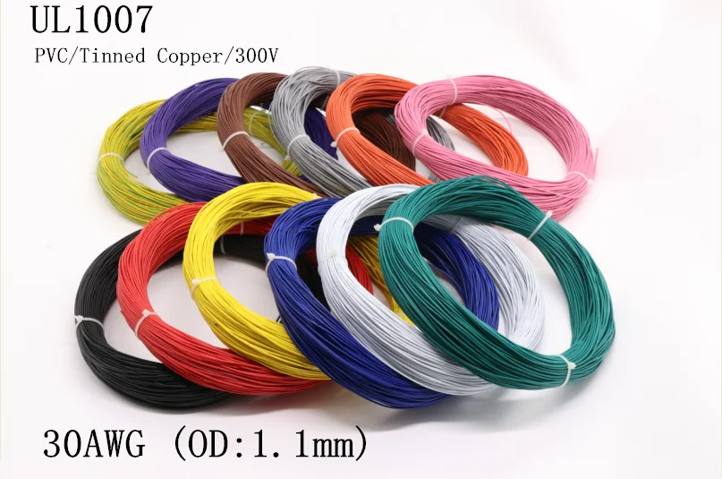 1M Electronic Wire 22AWG Copper Cable OD 1.6mm PVC Insulated Wire Lamp  Lighting Cable Cord LED DIY Line Multicolor 300V UL1007 - buy at the price  of $0.33 in aliexpress.com | imall.com