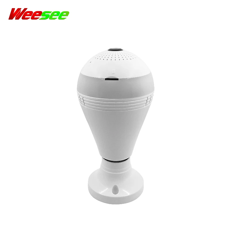 Weesee V380/iCSEE 1080P 2MP H.265 лампа панорамная VR рыбий глаз wifi IP камера