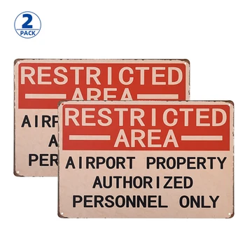 

DL-2 Pack Warning Restricted Area personnel only Vintage Look Reproduction Metal Yard Sign