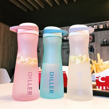 

Gourd Portable Leakproof Tritan bottle Drink bottles Plastic Juice Tea cups 600ML Sport Gym bottle Gourde Outdoor Leak Proof