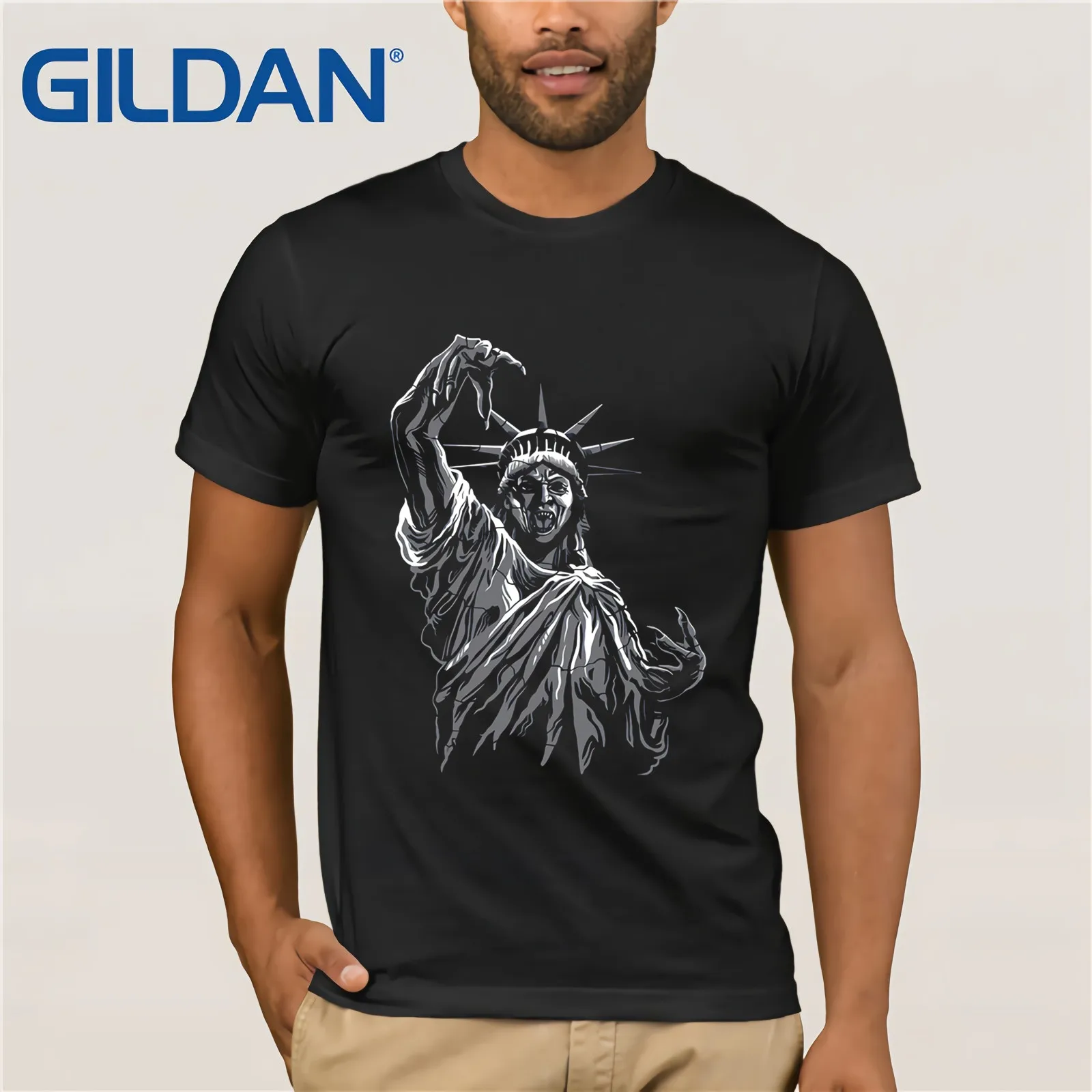 

Weeping Angel Statue Of Liberty T-Shirt Summer Men's Short Sleeve T-Shirt O Neck Cotton Tees Tops Cotton Tee Shirt Present