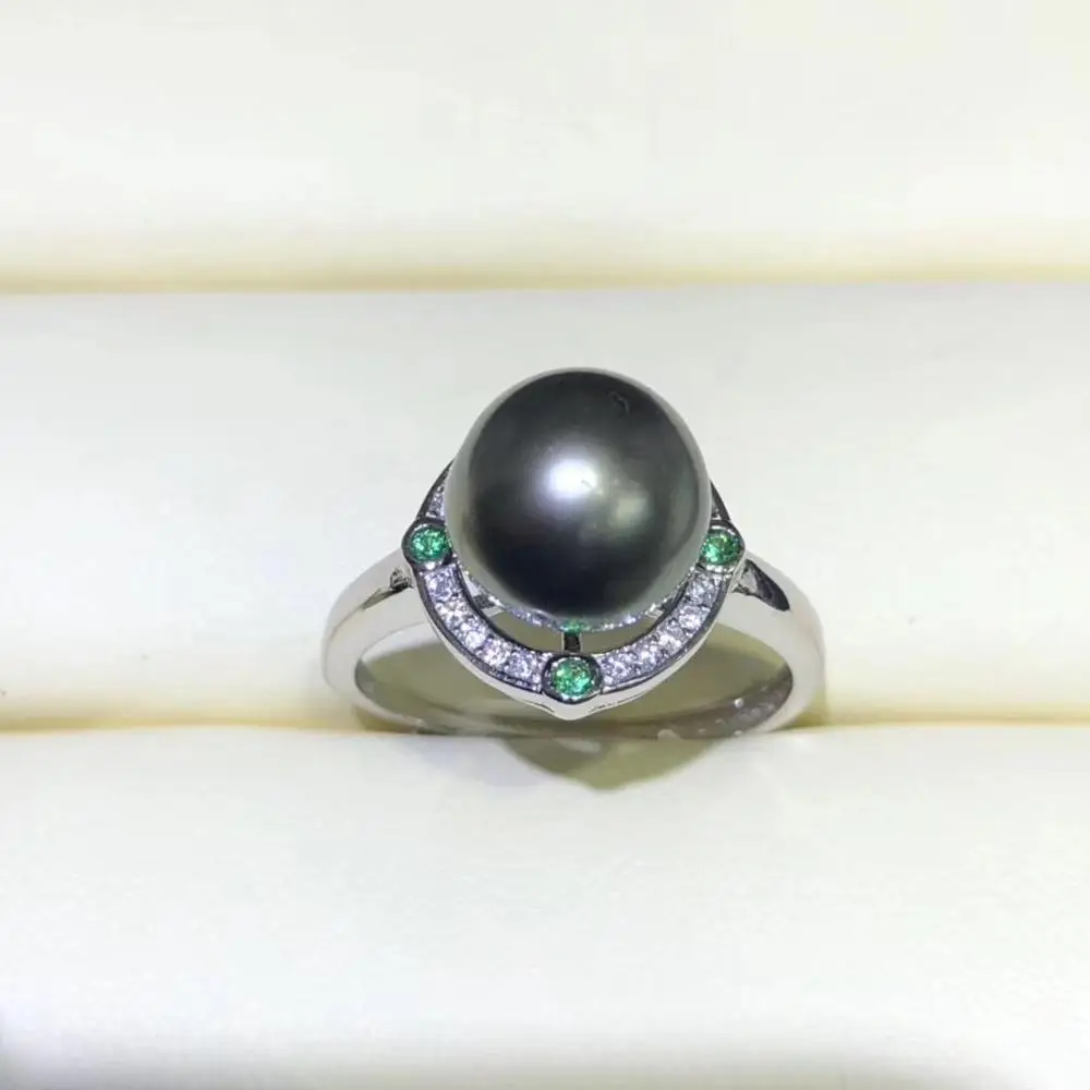 

Green Stone Fashion Pearl Ring Mountings Findings, Adjustable Ring Jewelry Parts Fittings Charm Accessories Silver Jewellery