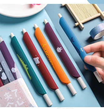 

Multifunctional Colorful Water Pen Retro Gel Pen Student with Ruler Hand Account Pen 0.5mm Bookmark Pen Black Signature Pen