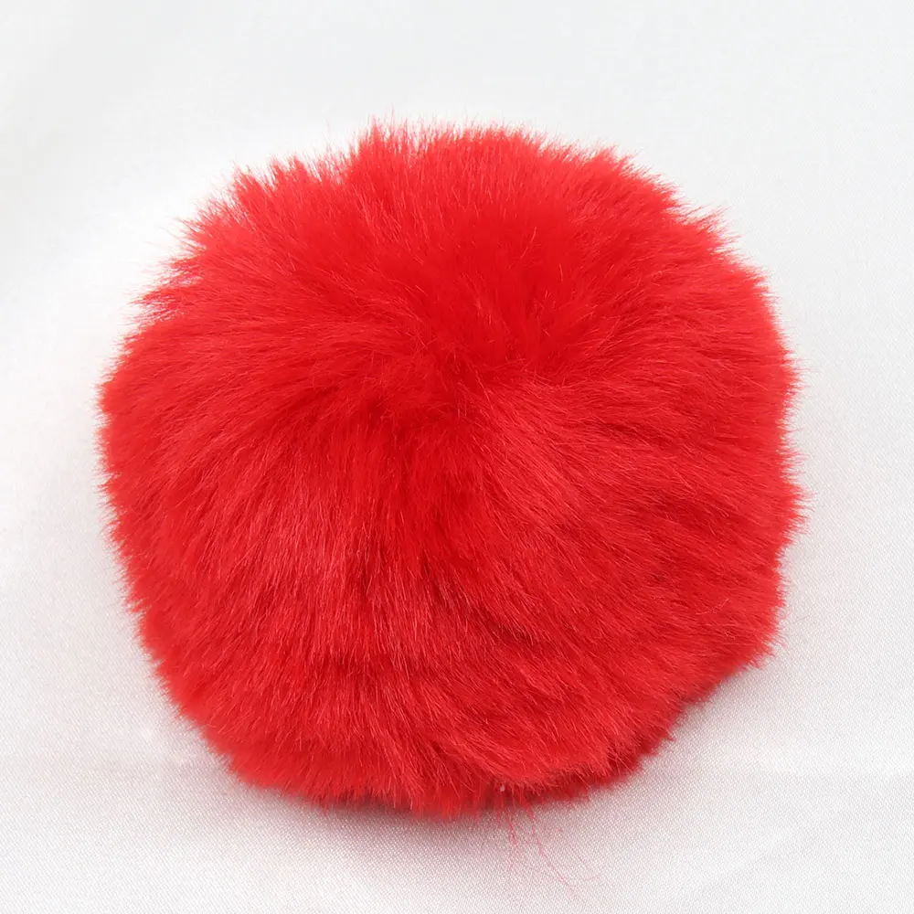 IBOWS 5 шт. помпон из меха кролика мяч многоцветные шар для DIY очаровательный брелок на сумку вязаная шапка аксессуары для волос украшения ремесла - Цвет: red