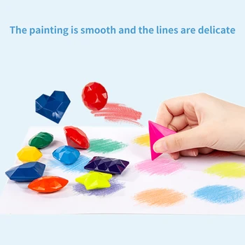 

9 Colors Stationery Non Toxic Diamond Shape Coloring Portable Baby Kids Painting Home School Washable Crayon Set Drawing