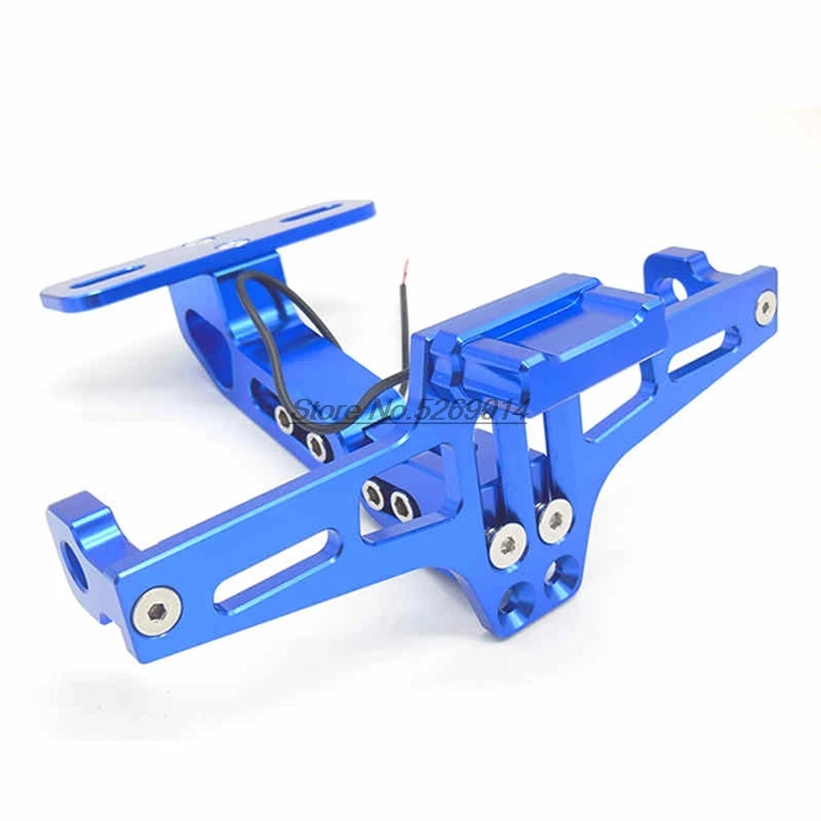 Светодиодный CNC алюминиевый держатель регистрационного номера для мотоцикла держатель номерного знака держатель для мотоцикла - Цвет: Синий
