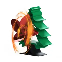 5 Blades Heat Powered Stove Fan Christmas Tree Shaped Fireplace Eco Fan Quiet Home Blower For Warm Air Circulation Efficient Hea