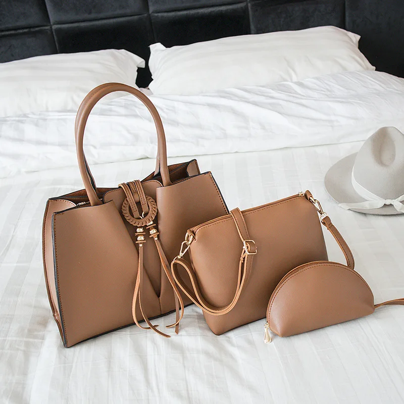 

Bag female 2019 new big bag Korean version of the female bag Trend single shoulder Messenger bag three-piece female handbag
