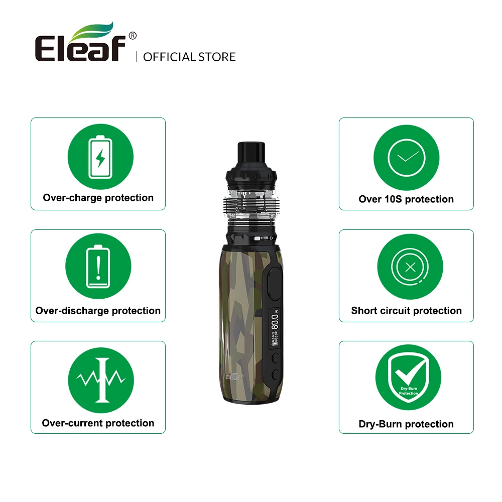 [FR] Оригинал Eleaf iStick Rim с MELO 5 комплектом 80 Вт макс. 3000 мАч встроенный аккумулятор и EC