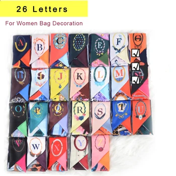 

26 Letters Silk Scarf for Women Bag Scarf Decoration Fashion Work Women Tie Decoration Backpack Scarf